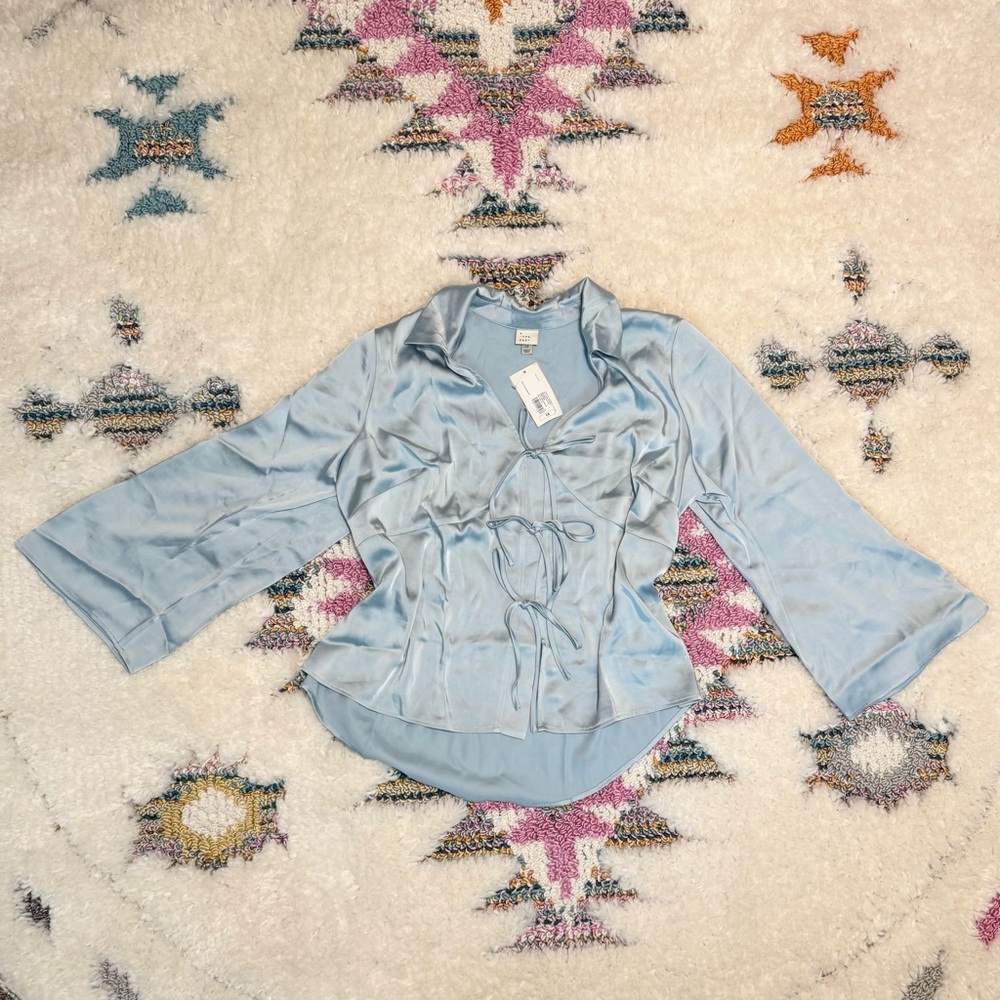 a new day Light Blue Women's Blouse - Picture 2 of 6